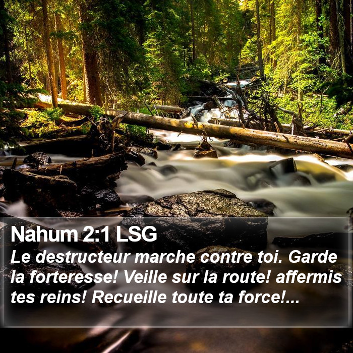 Nahum 2:1 LSG Bible Study