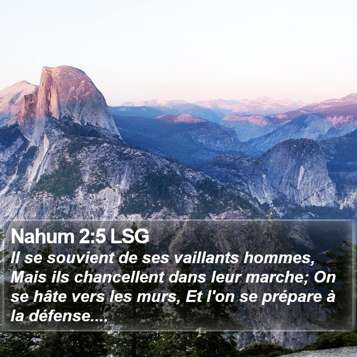 Nahum 2:5 LSG Bible Study