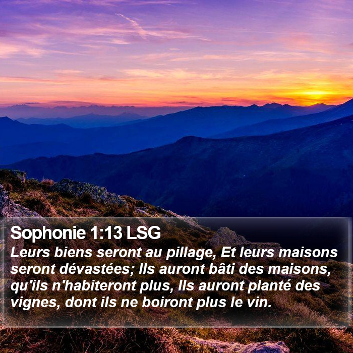 Sophonie 1:13 LSG Bible Study