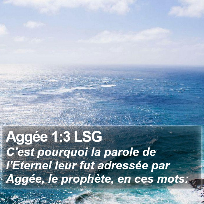 Aggée 1:3 LSG Bible Study