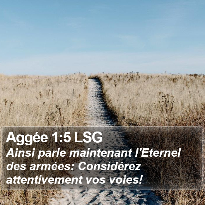 Aggée 1:5 LSG Bible Study