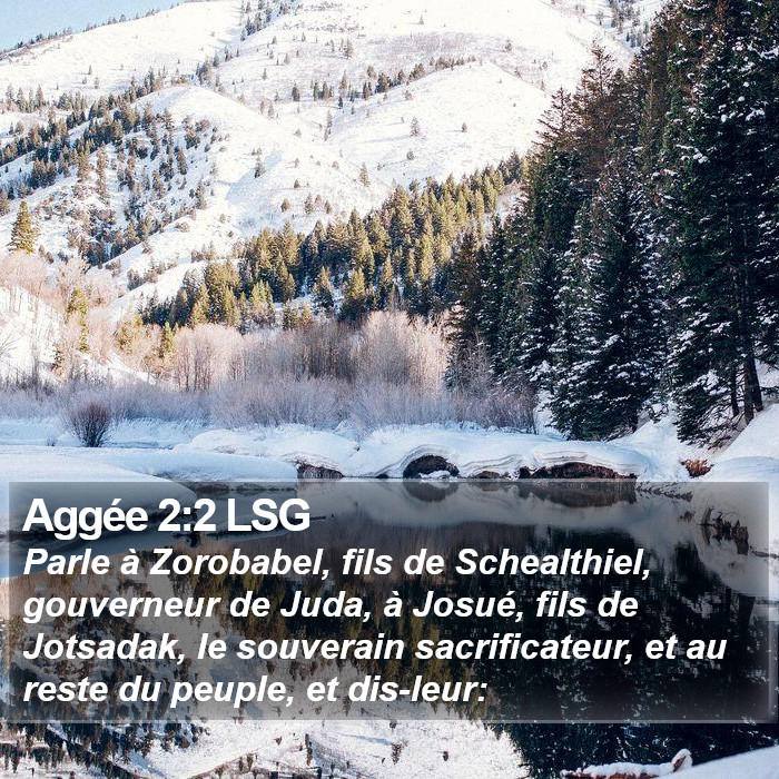 Aggée 2:2 LSG Bible Study