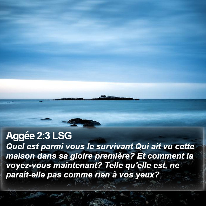 Aggée 2:3 LSG Bible Study