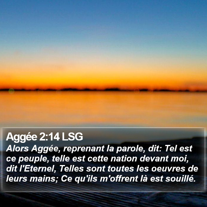 Aggée 2:14 LSG Bible Study