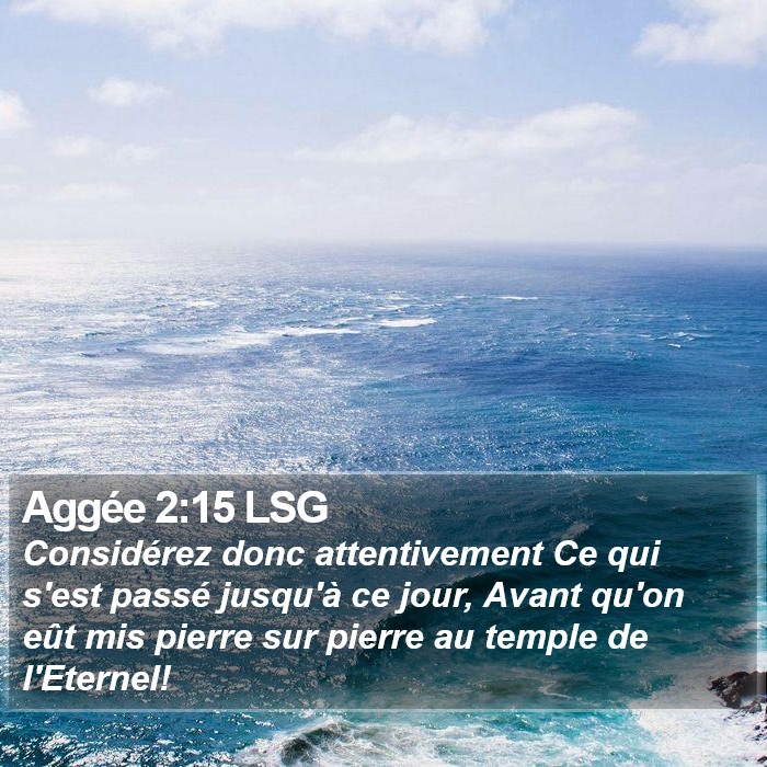 Aggée 2:15 LSG Bible Study