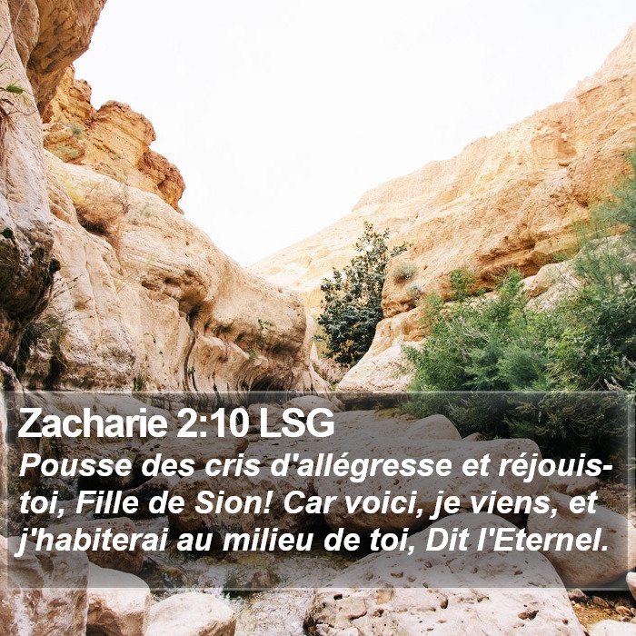 Zacharie 2:10 LSG Bible Study
