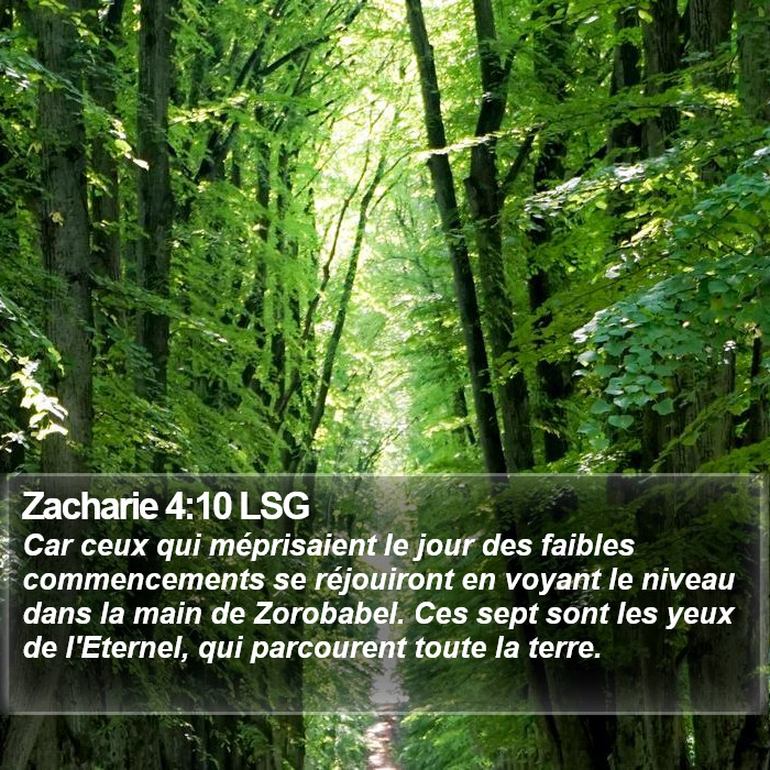 Zacharie 4:10 LSG Bible Study
