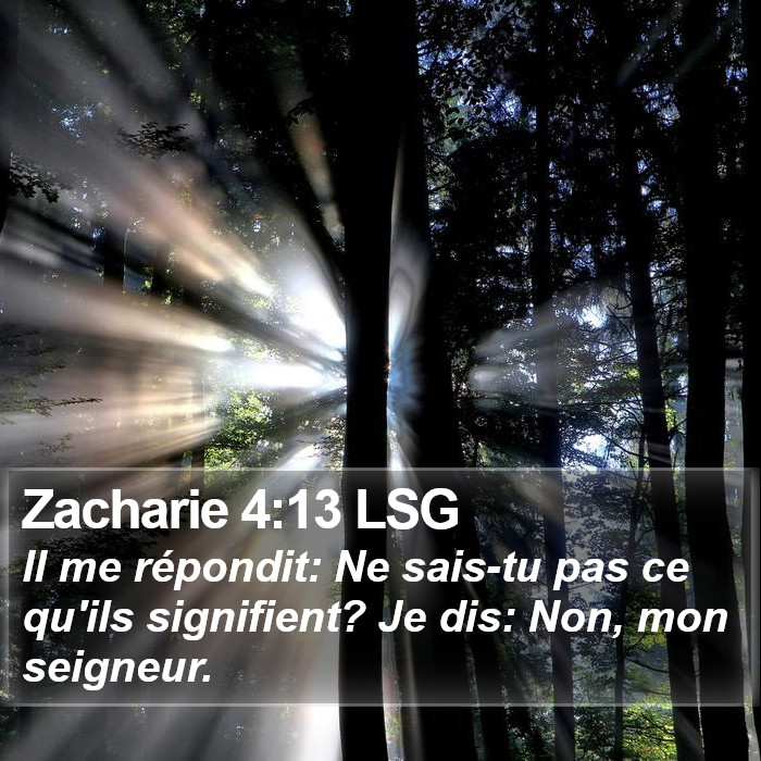 Zacharie 4:13 LSG Bible Study