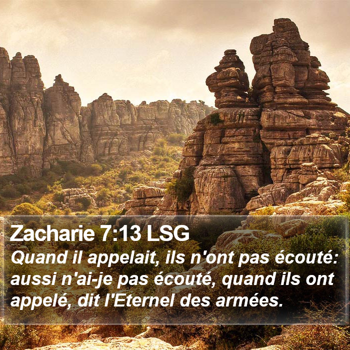 Zacharie 7:13 LSG Bible Study