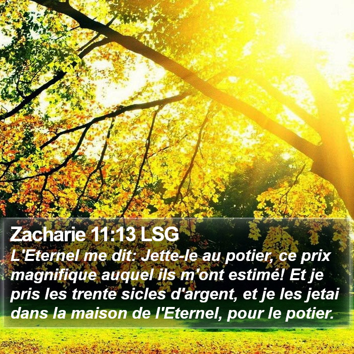 Zacharie 11:13 LSG Bible Study