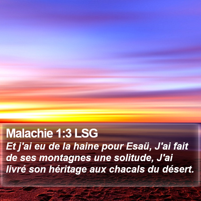 Malachie 1:3 LSG Bible Study