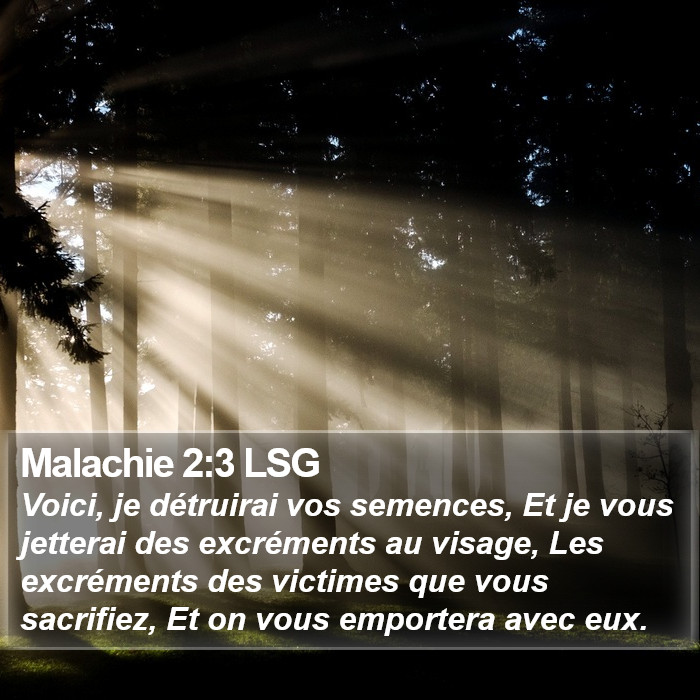 Malachie 2:3 LSG Bible Study