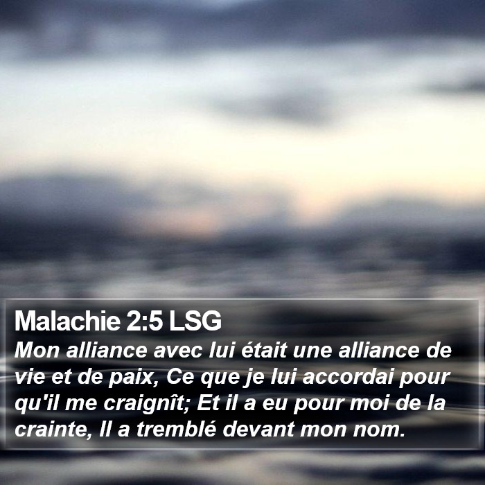 Malachie 2:5 LSG Bible Study