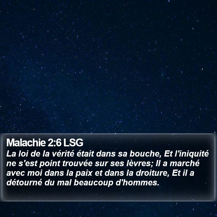 Malachie 2:6 LSG Bible Study