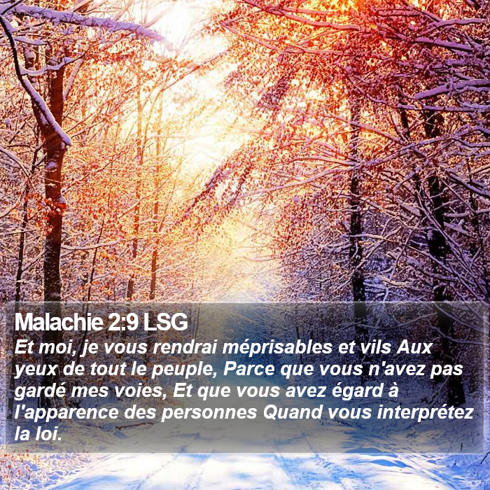 Malachie 2:9 LSG Bible Study