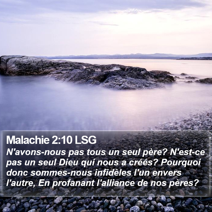 Malachie 2:10 LSG Bible Study
