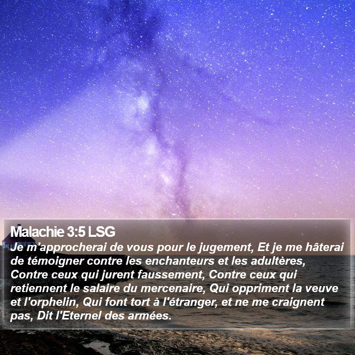Malachie 3:5 LSG Bible Study