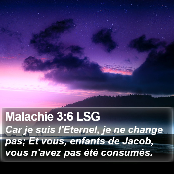 Malachie 3:6 LSG Bible Study