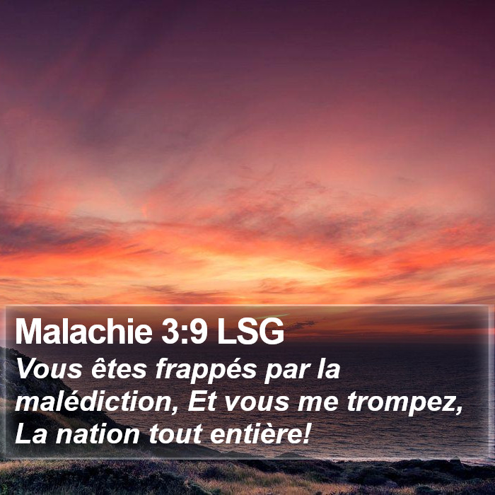 Malachie 3:9 LSG Bible Study