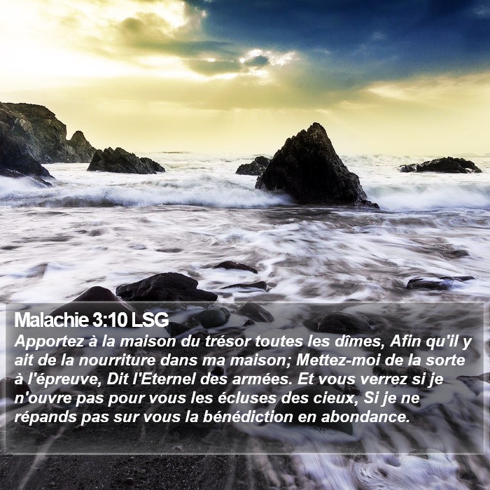 Malachie 3:10 LSG Bible Study
