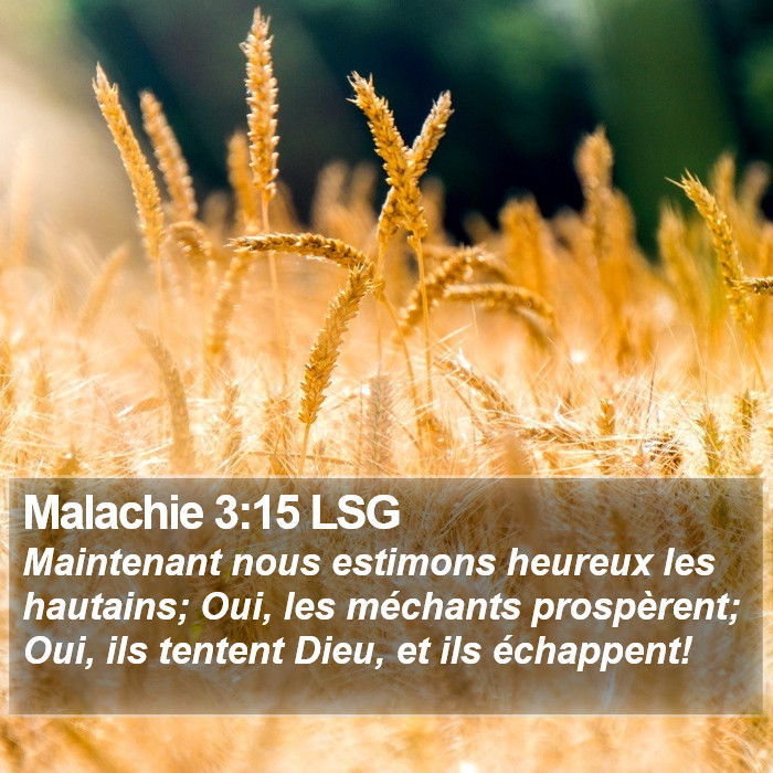 Malachie 3:15 LSG Bible Study