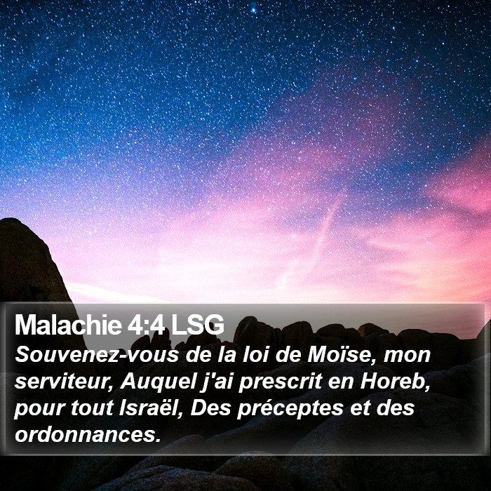 Malachie 4:4 LSG Bible Study