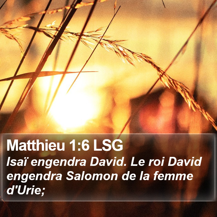 Matthieu 1:6 LSG Bible Study