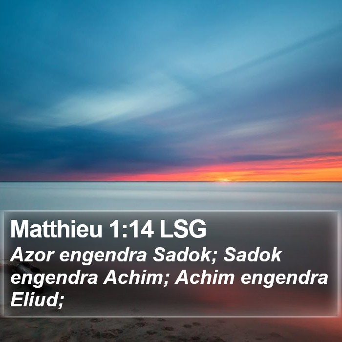 Matthieu 1:14 LSG Bible Study