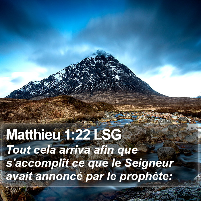 Matthieu 1:22 LSG Bible Study