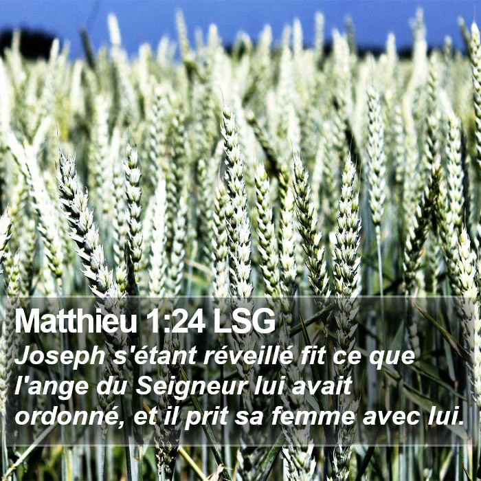 Matthieu 1:24 LSG Bible Study