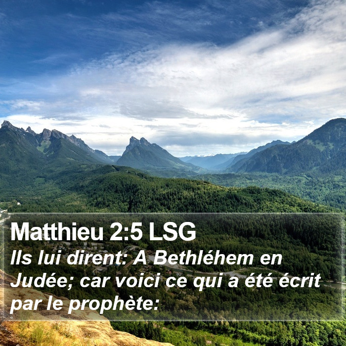 Matthieu 2:5 LSG Bible Study