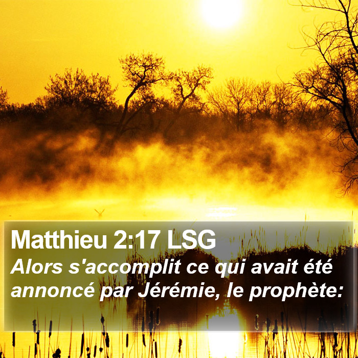 Matthieu 2:17 LSG Bible Study