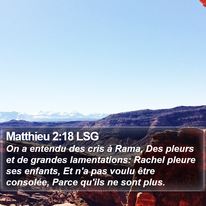 Matthieu 2:18 LSG Bible Study