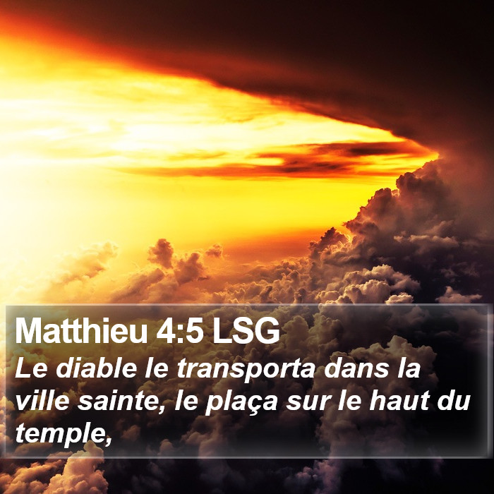 Matthieu 4:5 LSG Bible Study