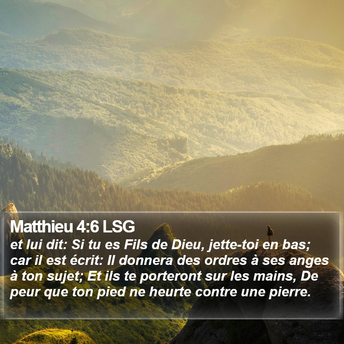 Matthieu 4:6 LSG Bible Study