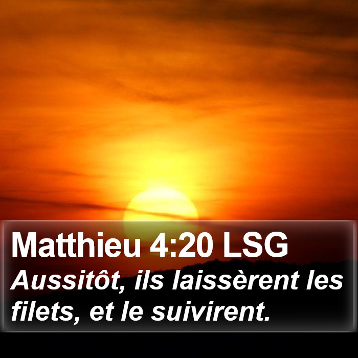 Matthieu 4:20 LSG Bible Study