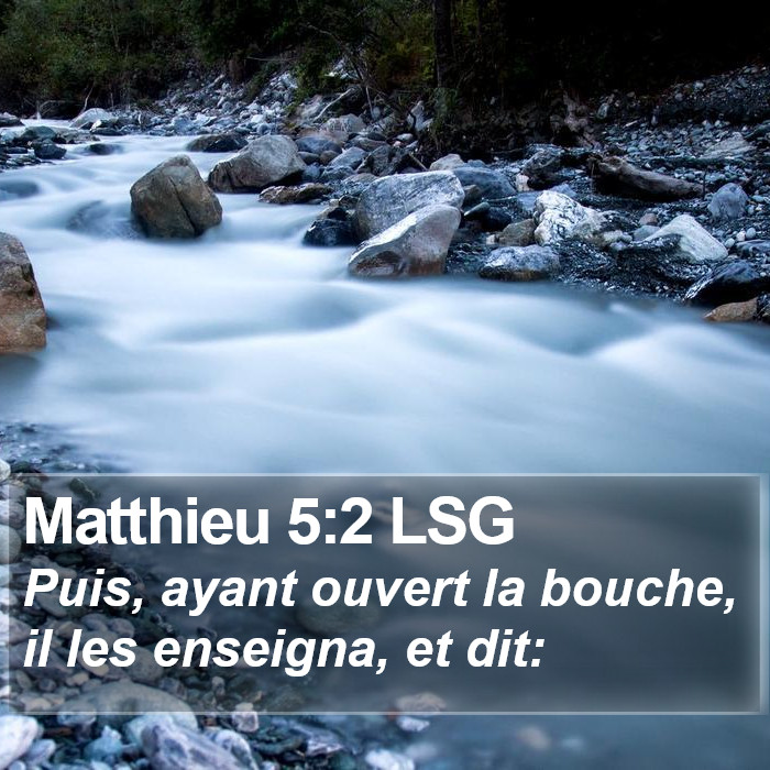 Matthieu 5:2 LSG Bible Study