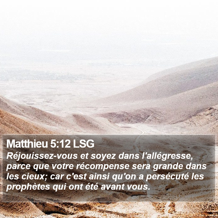 Matthieu 5:12 LSG Bible Study