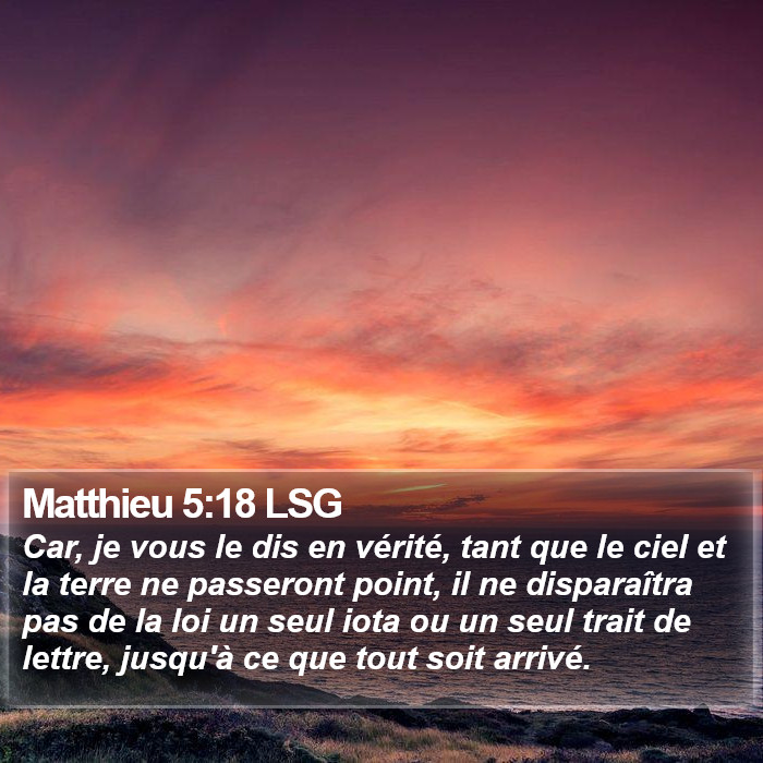 Matthieu 5:18 LSG Bible Study
