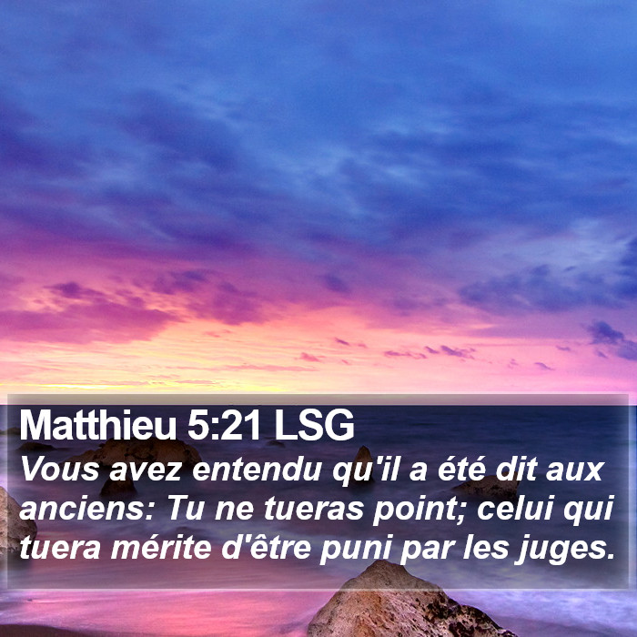 Matthieu 5:21 LSG Bible Study