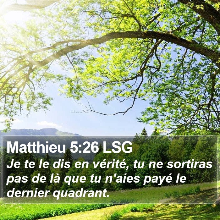 Matthieu 5:26 LSG Bible Study
