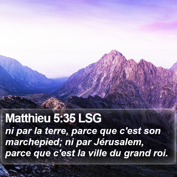 Matthieu 5:35 LSG Bible Study