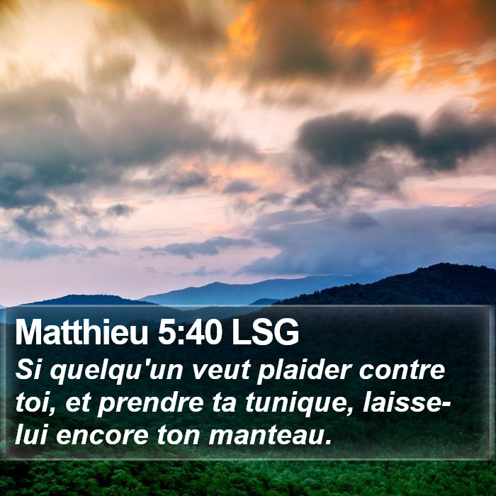 Matthieu 5:40 LSG Bible Study