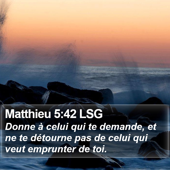 Matthieu 5:42 LSG Bible Study