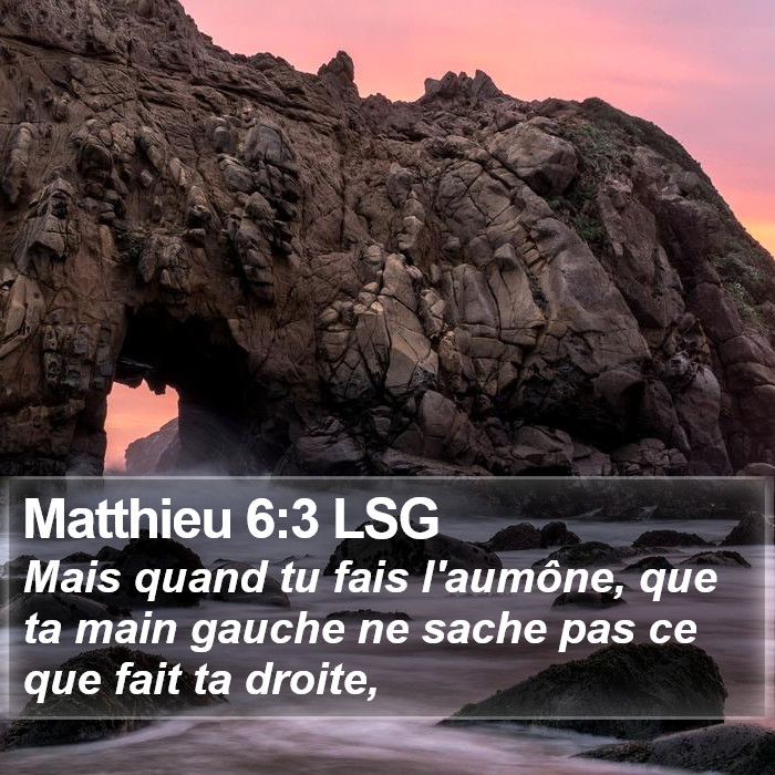 Matthieu 6:3 LSG Bible Study