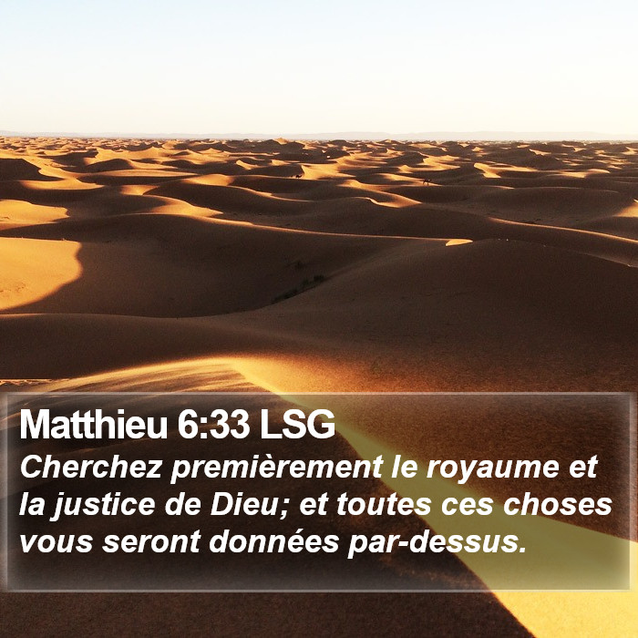 Matthieu 6:33 LSG Bible Study