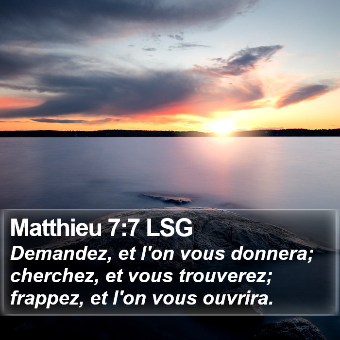 Matthieu 7:7 LSG Bible Study