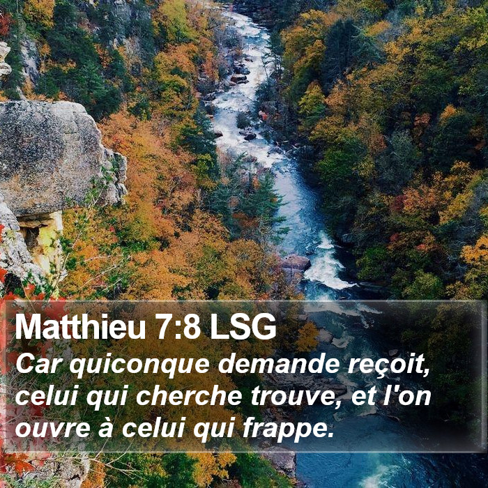 Matthieu 7:8 LSG Bible Study