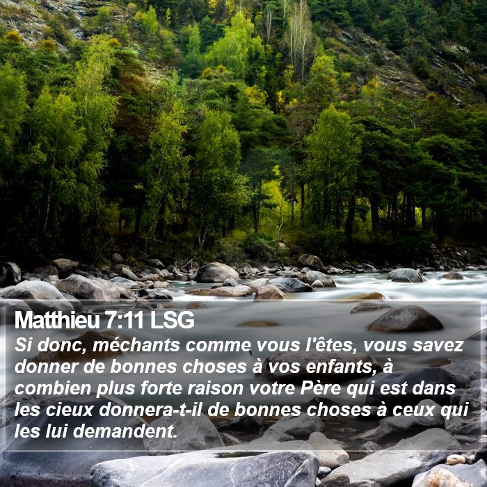 Matthieu 7:11 LSG Bible Study