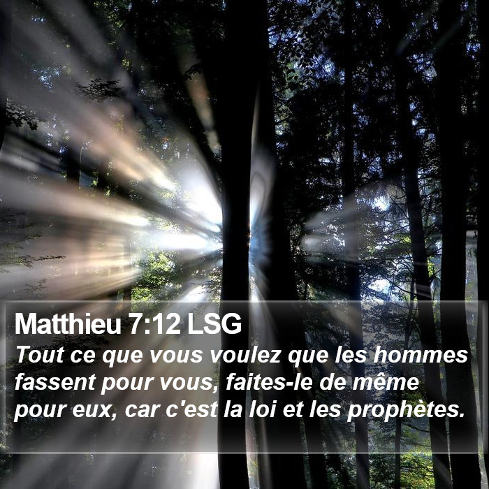 Matthieu 7:12 LSG Bible Study
